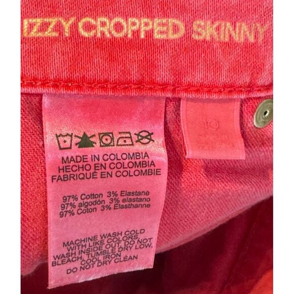 Michael Kors Women's Jeans Izzy Cropped Skinny Medium Rise Denim Red Size 30 - Picture 11 of 11
